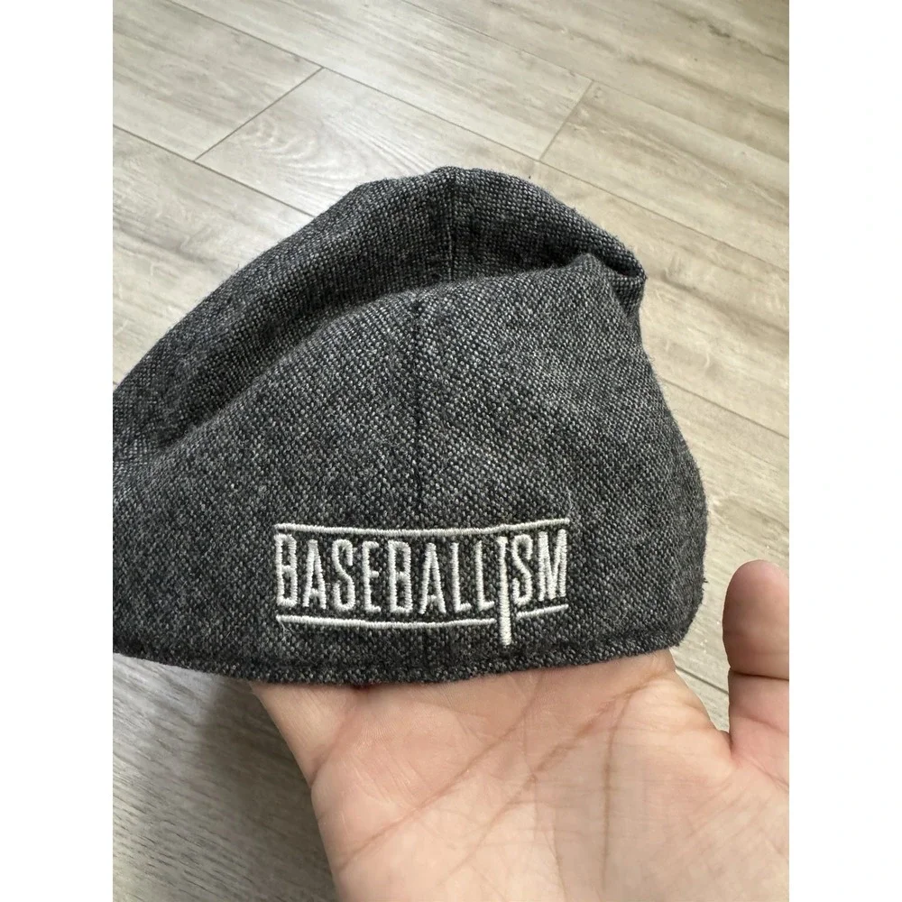 Baseballism‎ Grey Fitted Men's Hat Cap Size 7 1/8 Men's Baseball Cap